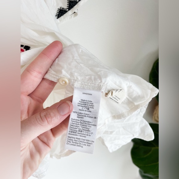 Madewell Nancy Embroidered Flutter Sleeve top size 2X - Picture 3 of 8